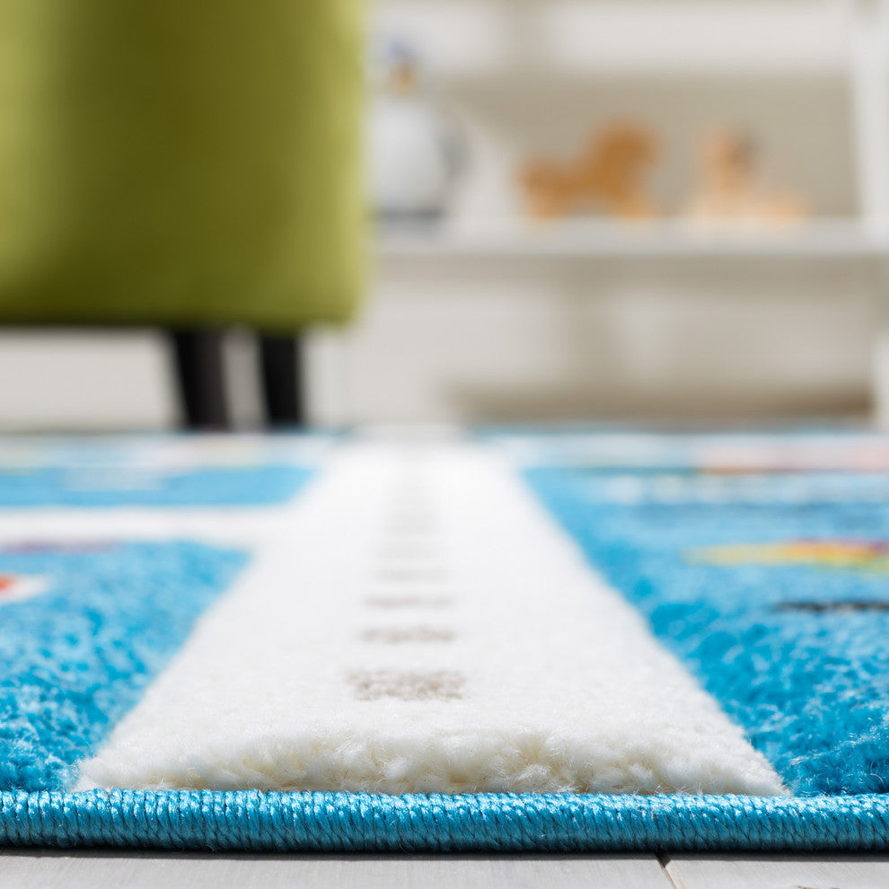 Safavieh Carousel Kids Collection CRK197M Rug, Blue/Beige, 5'3" X 7'6"