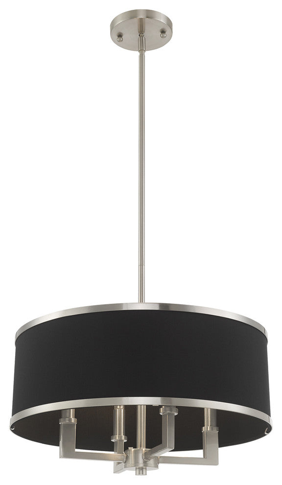 Livex Lighting Brushed Nickel 4-Light Pendant Chandelier