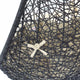 Swing Lounge Chair, Sunbrella, Black Beige, Modern, Outdoor Patio Balcony Garden