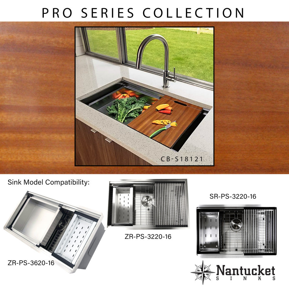 Nantucket Sinks 32'' Pro Series Large Prep Station Single Bowl