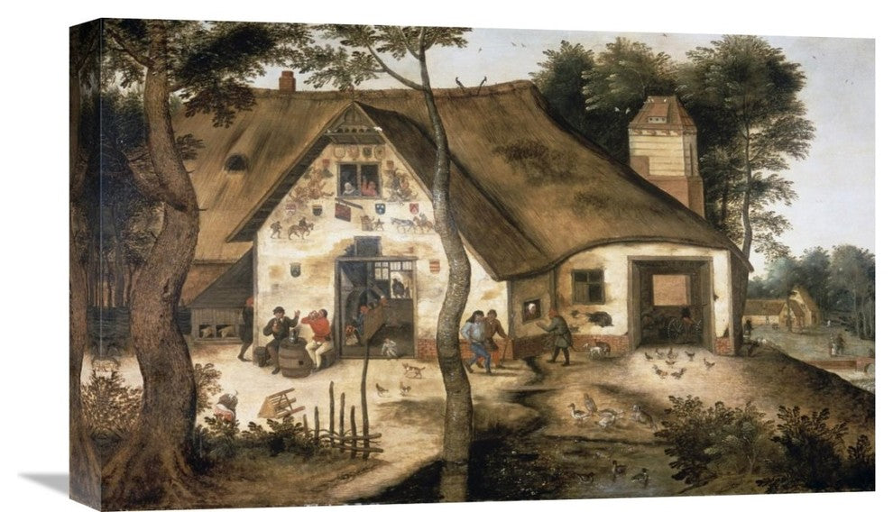 "Auberge Saint-Michel" Canvas Giclee by Pieter Bruegel the Younger, 22"x14"