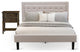 2Pc Fannin Bedroom Set, 1 Upholstered Bed, End Table For Bedroom Mist Beige