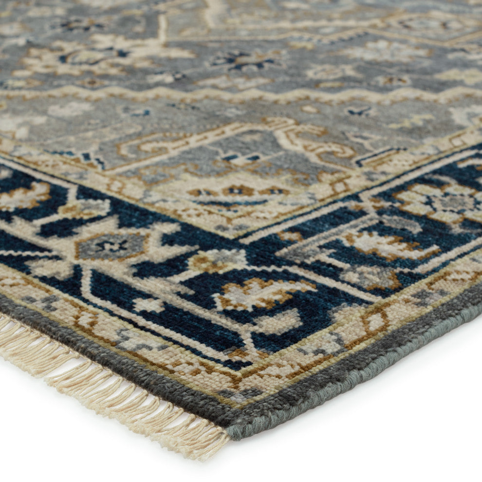 Jaipur Living Andrews Hand-Knotted Medallion Gray/Brown Rug, 3'x10'