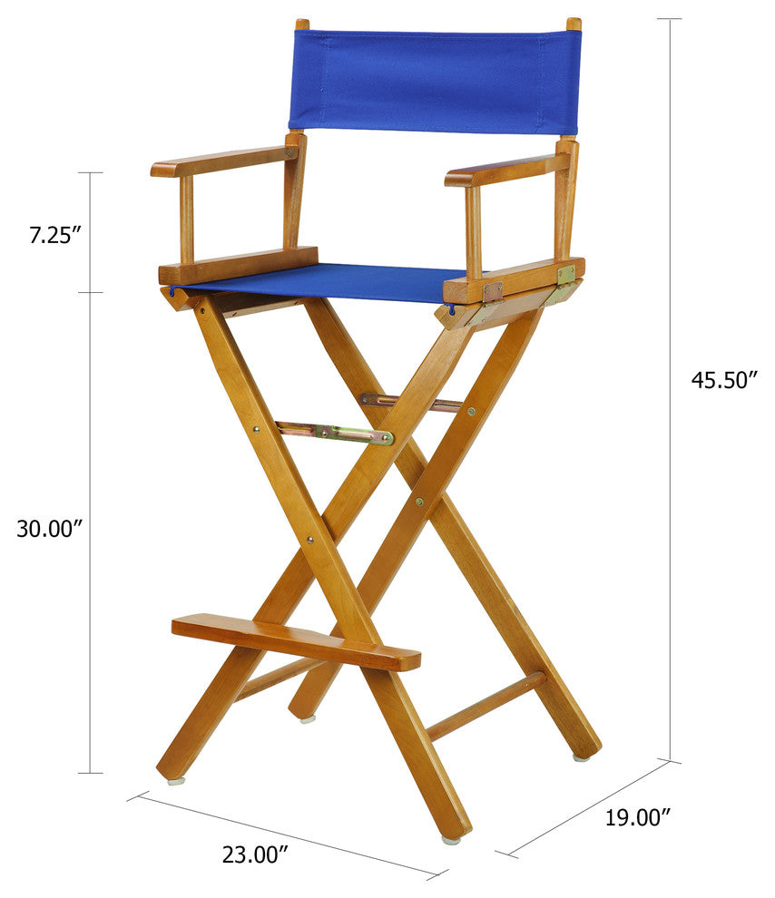 030" Director's Chair Honey Oak Frame-Royal Blue Canvas