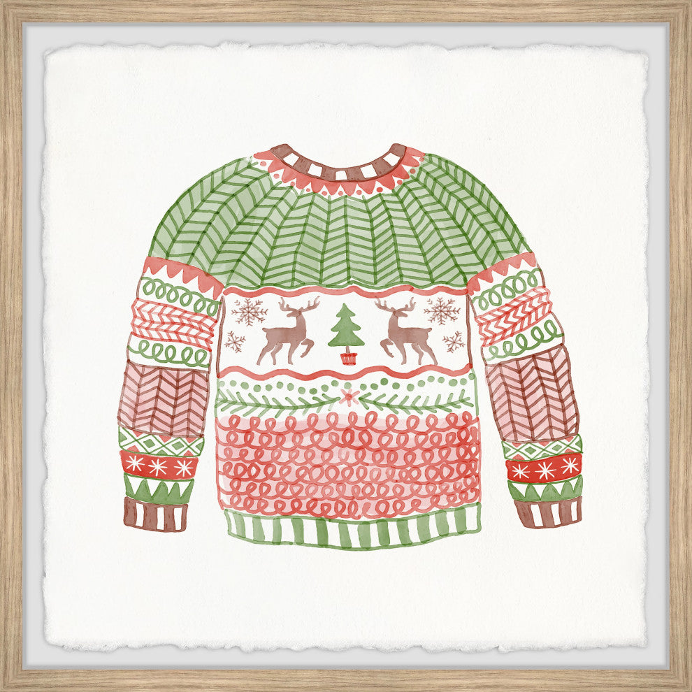 "Christmas Day Outfit" Framed Painting Print, 24x24
