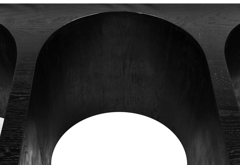 June Black Oak Console Table, Black, 60" W X 18" D X 30" H