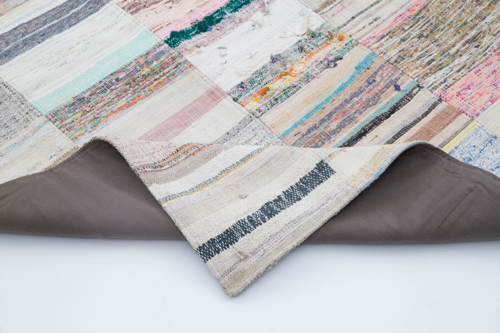 Rug N Carpet - Handmade Oriental 7' 11'' x 9' 10'' Rustic Patchwork Kilim Rug