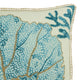 Sea Fan Design Throw Pillow Cover, Aqua, 20"