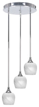 Empire 3-Light Cluster Pendalier, Chrome/White Marble