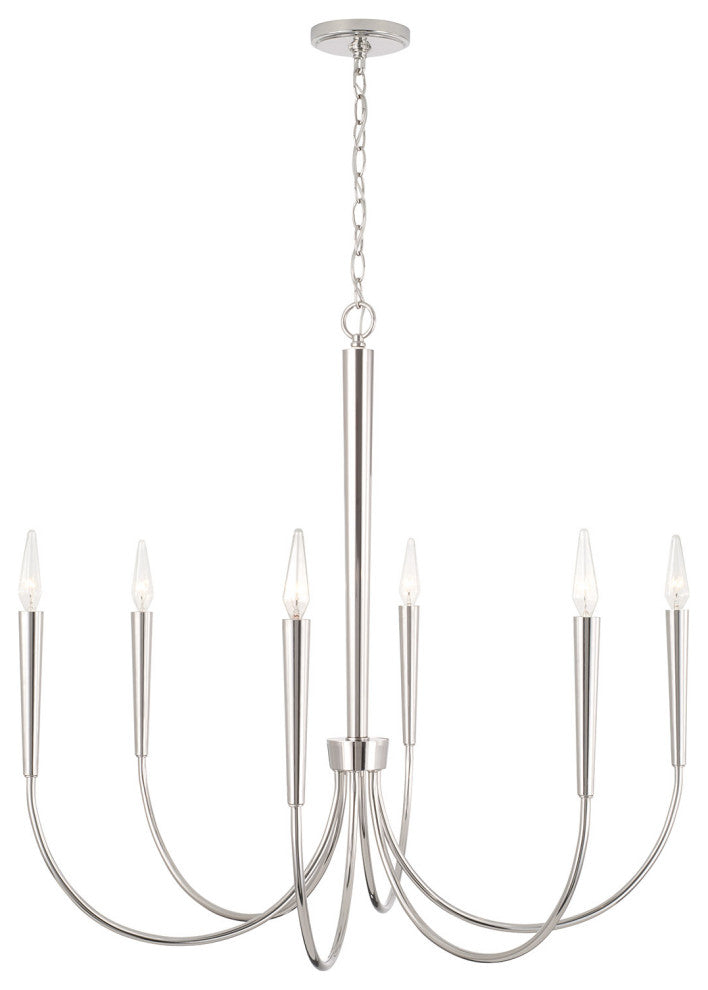 Capital Lighting 445961 Holden 6 Light 33"W Taper Candle - Aged Brass