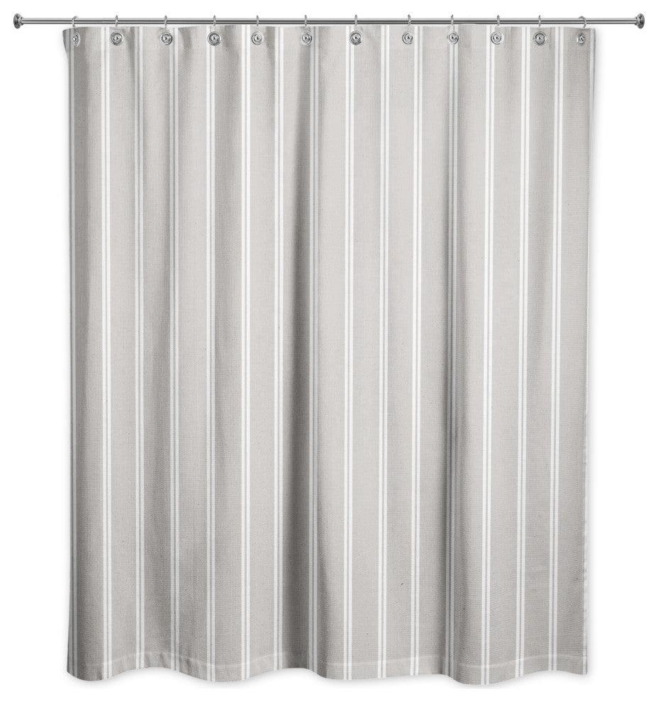 Linen Stripes 1 71x74 Shower Curtain