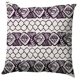 Honeycomb Stripes Pillow, Purple, 16"x16"