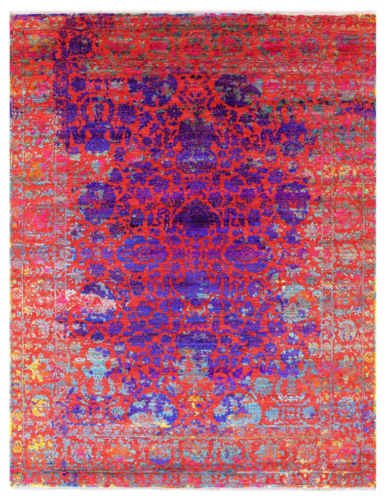 8' 1" X 10' 0" Persian Hand Knotted Wool and Silk Rug Q11851