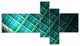 Green Fractal Grill Pattern, Abstract Art on Canvas, 60"x32", 5 panels