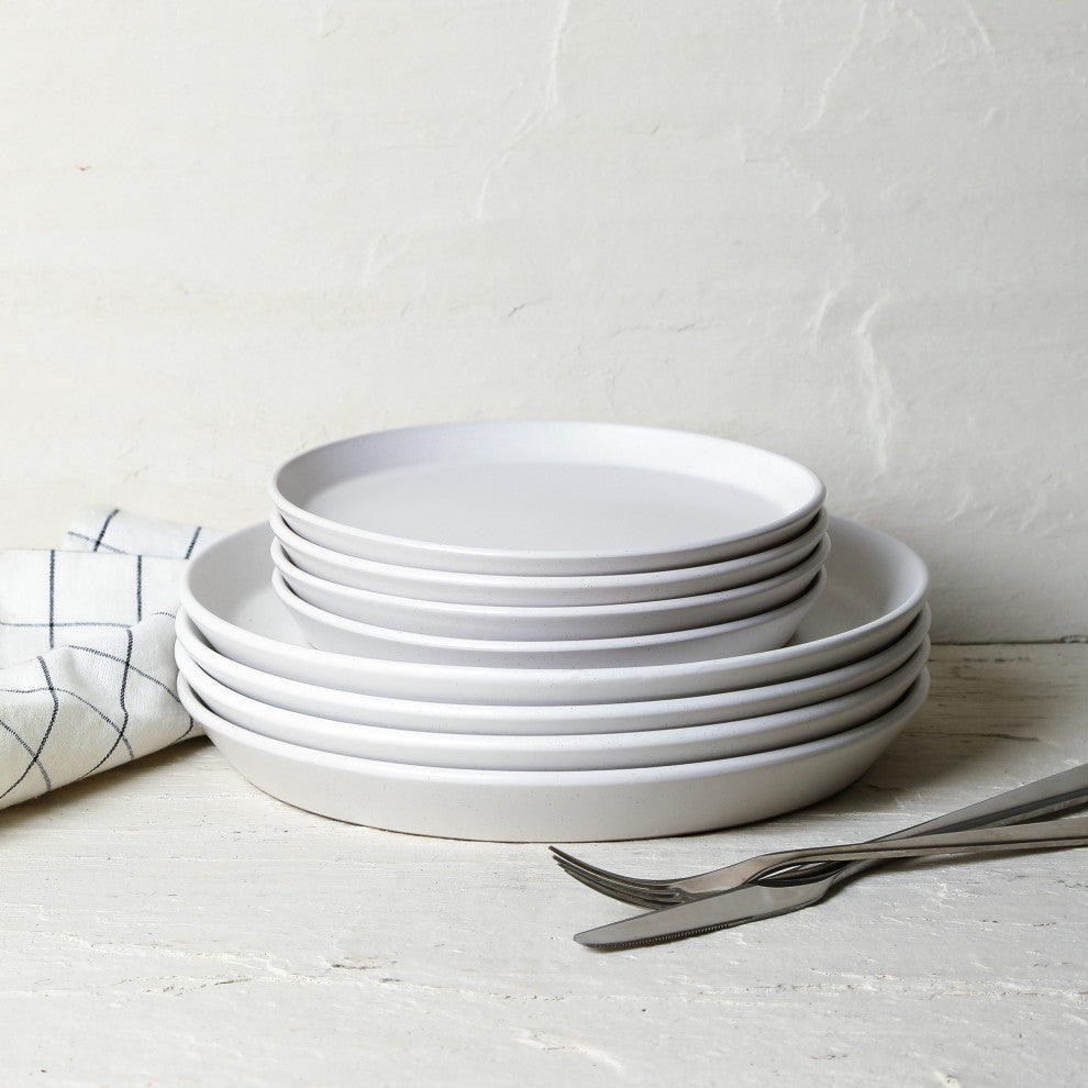 Stone Lain Albie Stoneware 20 Piece Dinnerware Set With Pasta Bowls, White