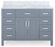 Grace Contemporary 48" Wood Single Sink Bathroom Vanity With Marble Counter Top, Gray