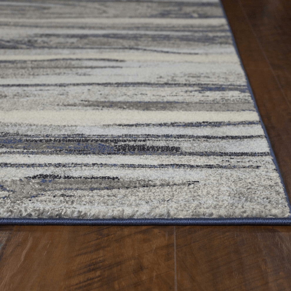 6'' X 9'' Grey Abstract Wood Design Indoor Area Rug