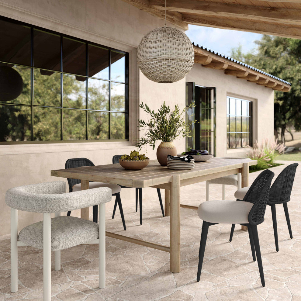Alexa Performance Fabric Outdoor Dining Chair, Black