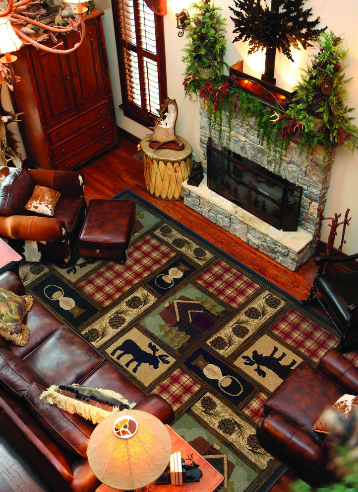 Hudson 1067A Brown/Red 6'7" x 9'6" Rug
