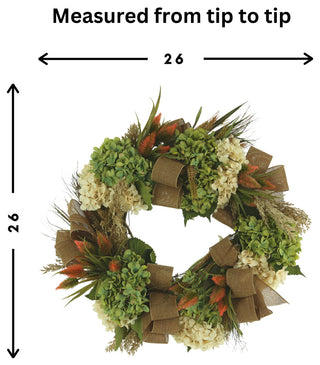 26" Hydrangea and Thistle Fall Wreath