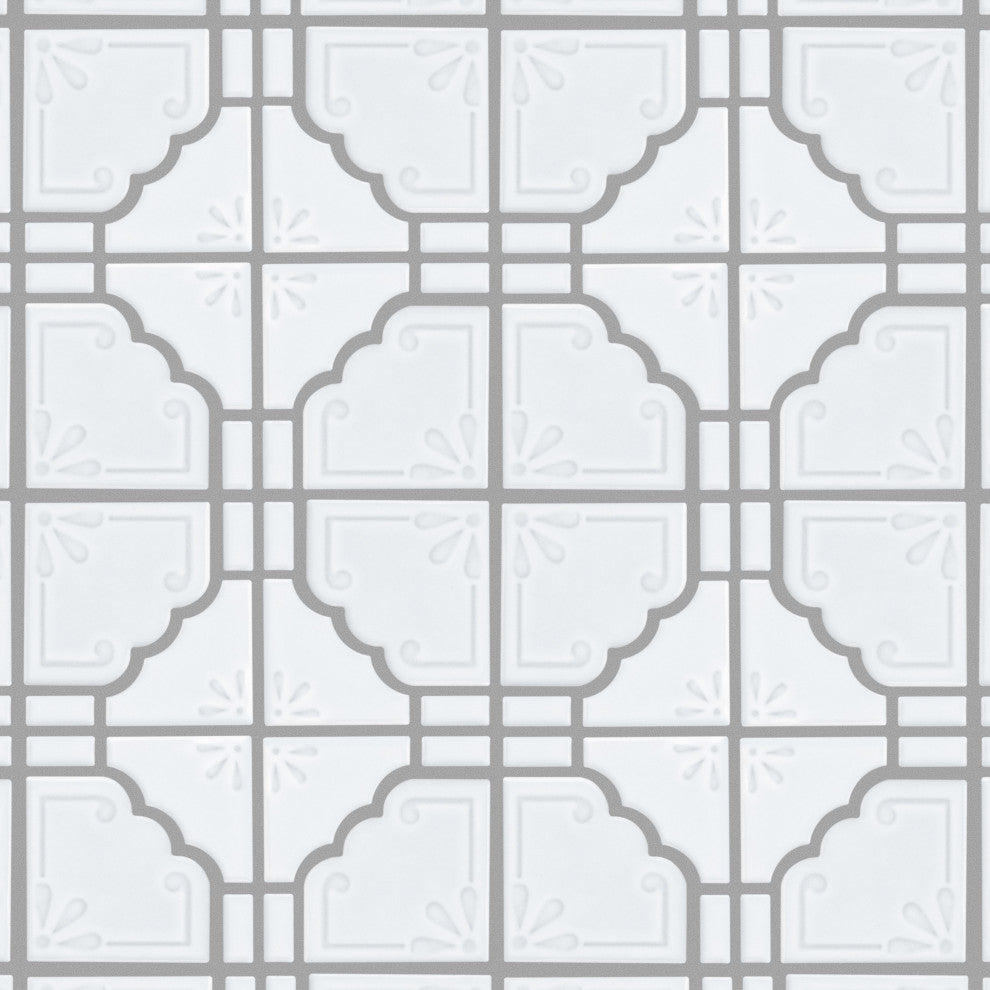 Hudson Moonbeam Porcelain Mosaic Floor and Wall Tile, Matte White