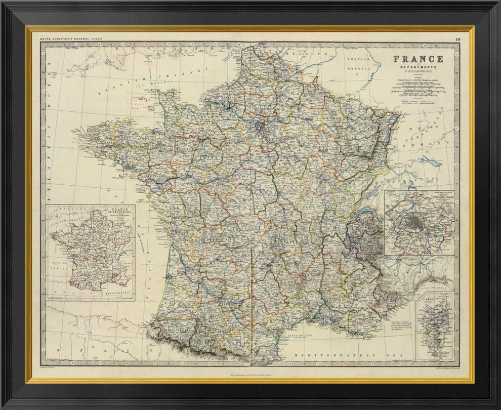 "France, 1861" Framed Canvas Giclee by Alexander Keith Johnston, 34x28"