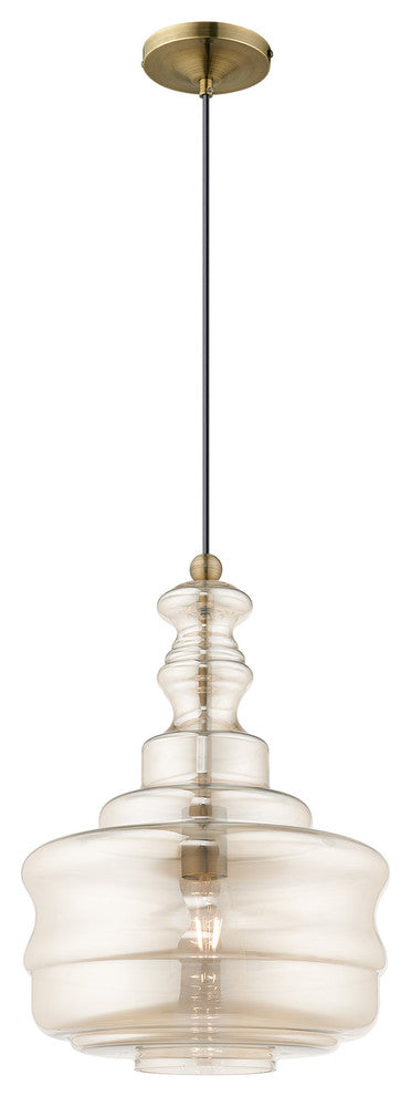 Livex Lighting Antique Brass 1-Light Mini Pendant