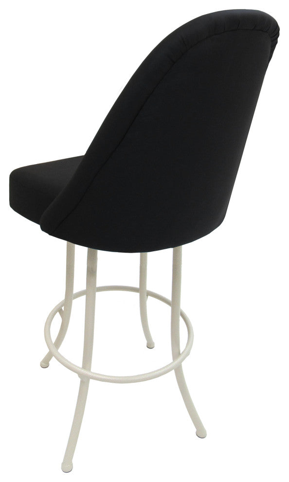 Swivel Counter 26" 30" Extra Tall 34" Metal Bar Stool M-235, Black Vinyl - White
