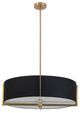Black Contemporary Pendant With Aged Brass Metal