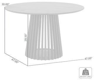 Pasadena 47" Wood Round Dining Table, Natural Oak Finish
