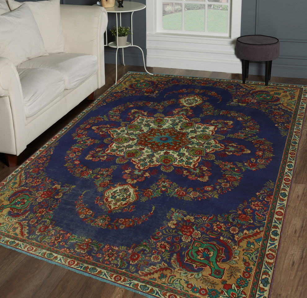 Fine Vintage Distressed Kelvin Drk. Purple Rug