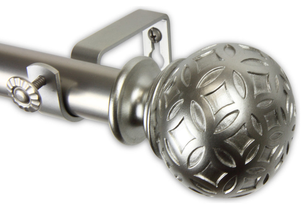 Plaid 1" Curtain Rod, Satin Nickel, 160"-240"