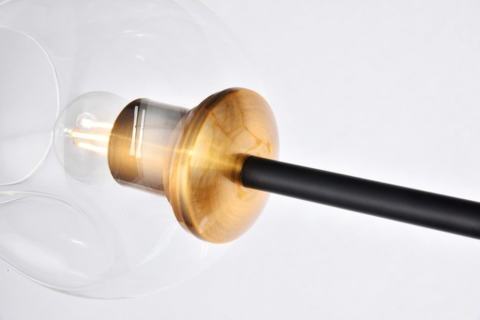 Light Antique Brass And Flat Black Finish 9-Light Pendant