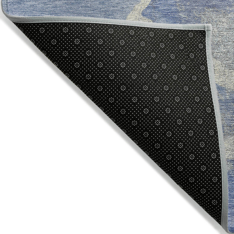 Machine Washable Indoor/Outdoor Chantille ACN1889 Denim 2'3" x 7'6" Runner Rug