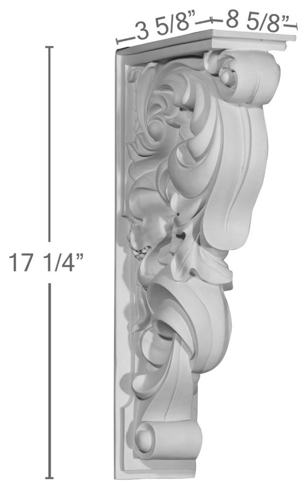 3 5/8"W x 8 5/8"D x 17 1/4"H Kent Corbel