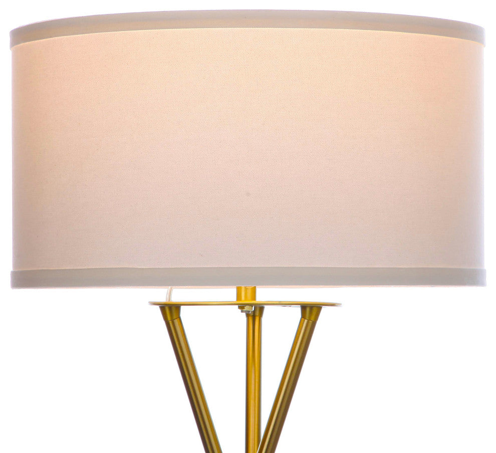 Brightech Jaxon Tripod LED Floor Lamp "“ Mid Century Modern, Living Room Standing, Antique Brass