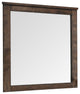 Benzara BM275062 Wood Portrait Mirror, Beveled Trim Top, Wood Grain, Oak Brown