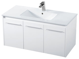 Single Bathroom Floating Vanity, White, 40"