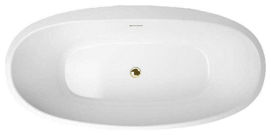 Luna 67 Inch Acrylic Double Ended Freestanding Tub - No Faucet Drillings