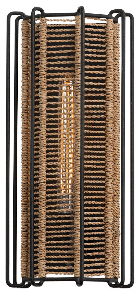 1-Light Wall Sconce, Textured Black