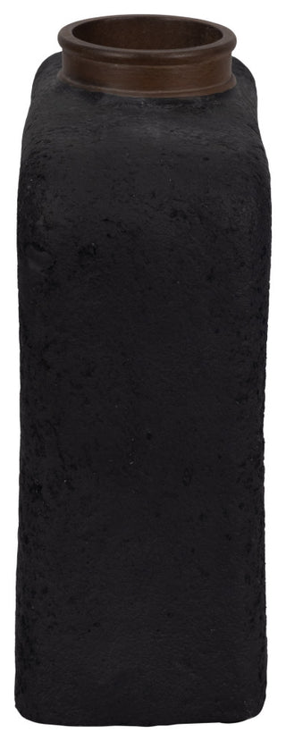 Ecomix, 13"H Abstract Vase, Black