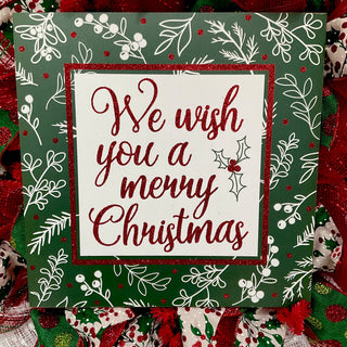 We Wish You A Merry Christmas Holly Wreath