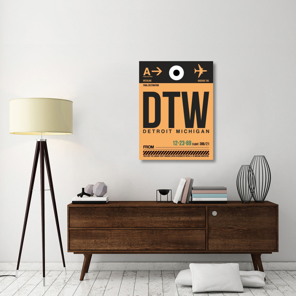 "DTW Detroit  Luggage Tag 1" Fine Art Print