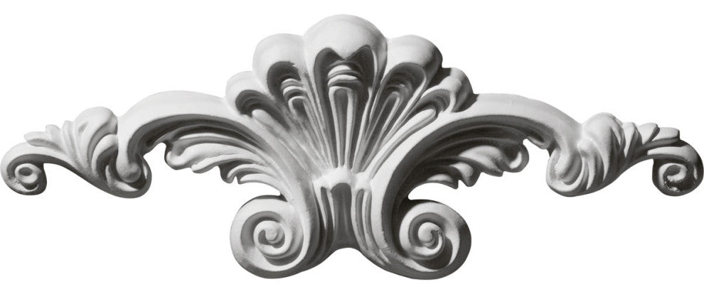 8 5/8"W x 3 1/8"H x 7/8"P Scroll Center Onlay