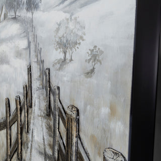 'Country Road I Wall Art Hand Painted on Canvas framed With 3D elements