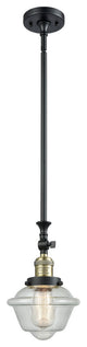 Small Oxford 1-Light LED Pendant, Black Antique Brass, Glass: Seedy