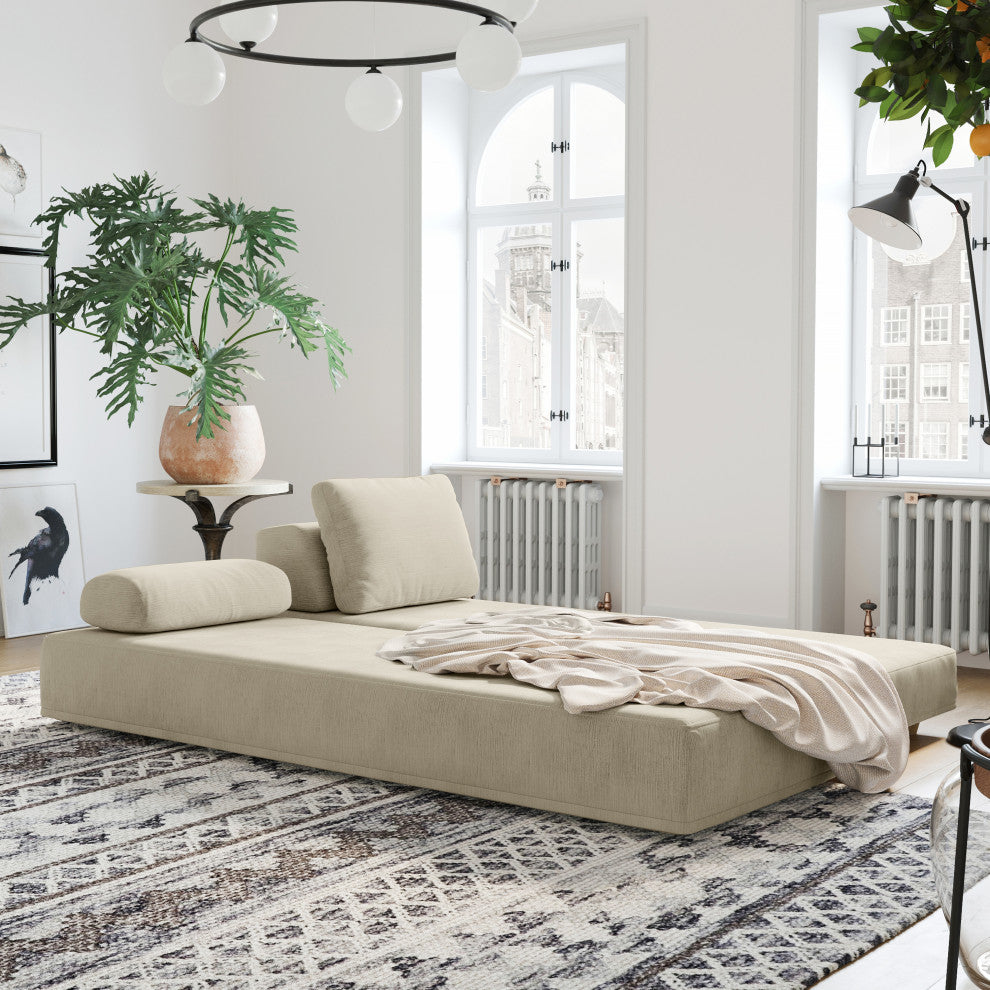 Jaxx Balshan Chaise Lounge Daybed, Ivory