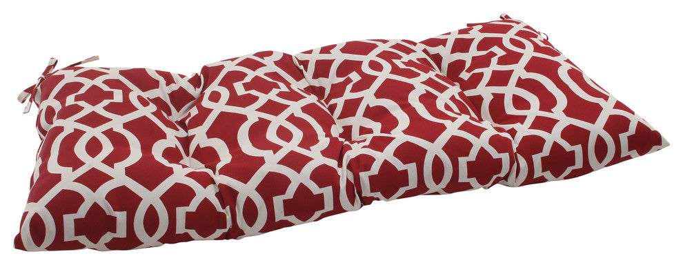 New Geo Red Wrought Iron Loveseat Cushion