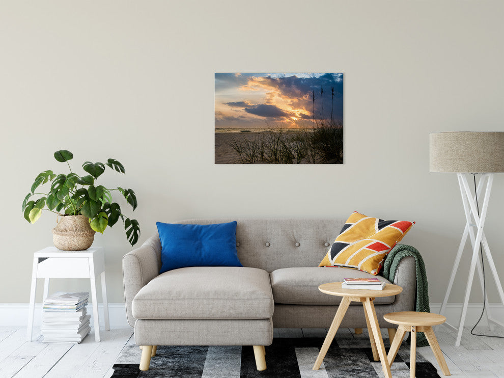 Coastal Wall Artwork: Anna Maria Island Beach Sunset 2 Canvas Print, 24" X 36"