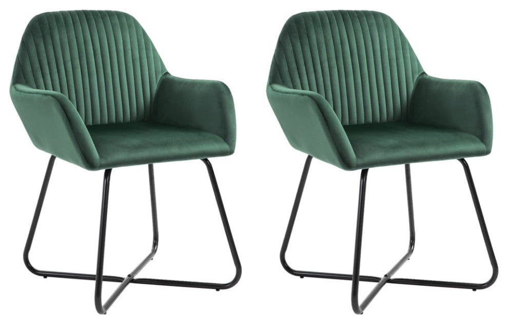 vidaXL Dining Chairs 2 pcs Green Velvet